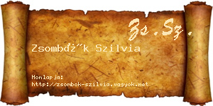 Zsombók Szilvia névjegykártya